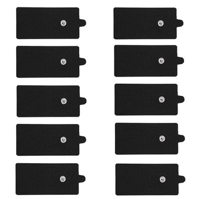 Belifu TENS Unit Electrode Pads Reusable Self-Adhesive Replacement Massage Pads Latex Free, Standard Connection Snap on 3.5mm Cable for Tens EMS Massager