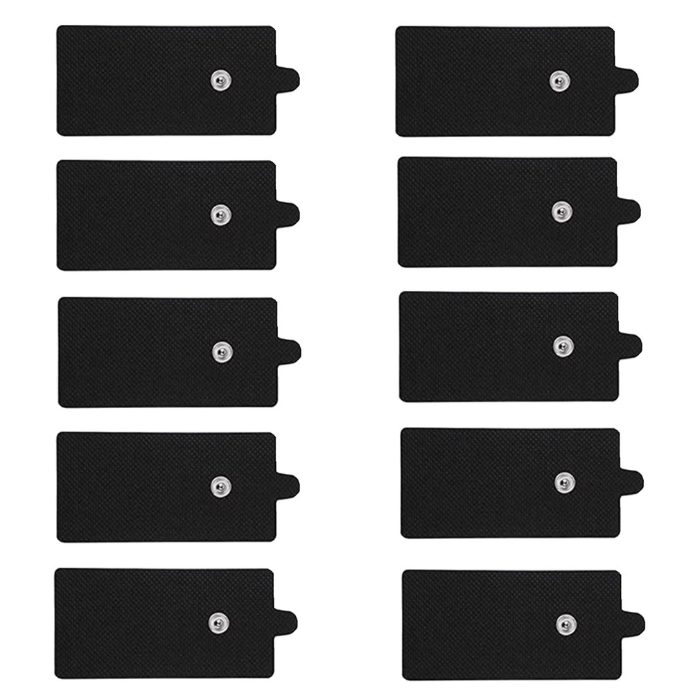 Belifu TENS Unit Electrode Pads Reusable Self-Adhesive Replacement Massage Pads Latex Free, Standard Connection Snap on 3.5mm Cable for Tens EMS Massager