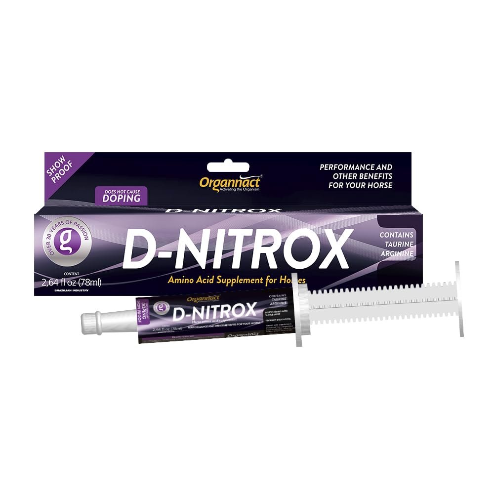 D-Nitrox Equine Athletic Performance Supplement - Pre-Competition Formula with Arginine and Taurine - Enhances Muscle Oxygenation and Performance - 2.64 Fl oz