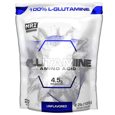MRI Performance L-Glutamine Powder, Pure Free-Form Amino Acid for Recovery, Gut & Muscle Support, Unflavored, Easy Mix, (222 Servings)