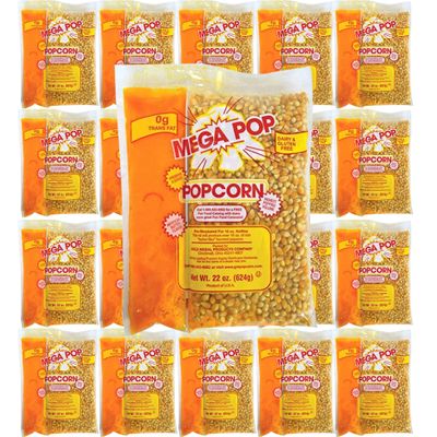 BeeQ BOX - (Pack of 20) Mega Pop Popcorn, Oil and Salt Kits - 22 oz.