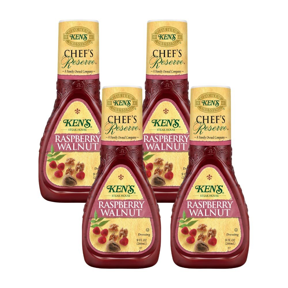 Ken's Steak House Chef's Reserve Raspberry Walnut, 9 Ounce (Pack of 4)