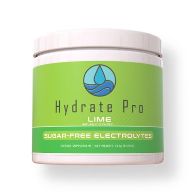Hydrate Pro Clinical-Grade Electrolyte Powder | 45 Servings | 1000mg Sodium Formula | POTS & Dysautonomia Support | Sugar-Free (Lime)
