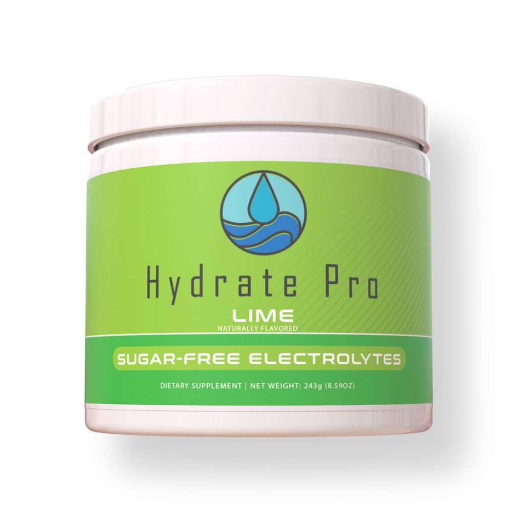 Hydrate Pro Clinical-Grade Electrolyte Powder | 45 Servings | 1000mg Sodium Formula | POTS & Dysautonomia Support | Sugar-Free (Lime)