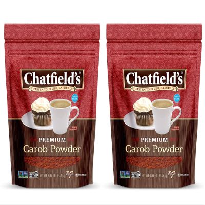 Chatfields All Natural Carob Powder 16-oz Pouch, Sweet and Delicious, Premium Quality, Caffeine-Free, Gluten-Free, Vegan, Kosher, Non-GMO Verified - (2 Pack)