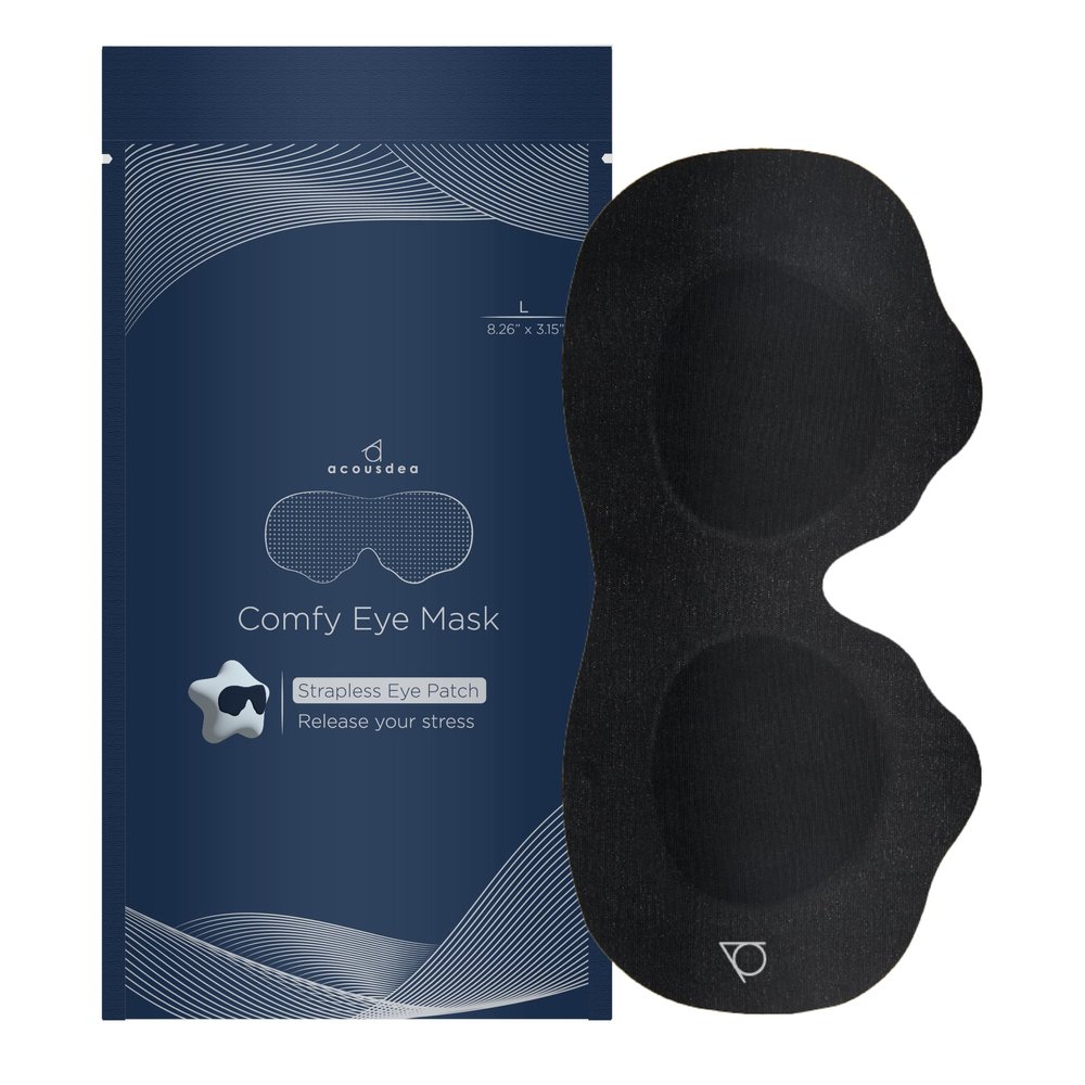 Acousdea No Strap Sleeping Eye Mask for Men and Women, 100% Block-Out Lights, Comfortable and Soft, Side-Sleeper Kindly, Best for Traveling, Zero Pressure Eye Mask for Sleeping (Large)