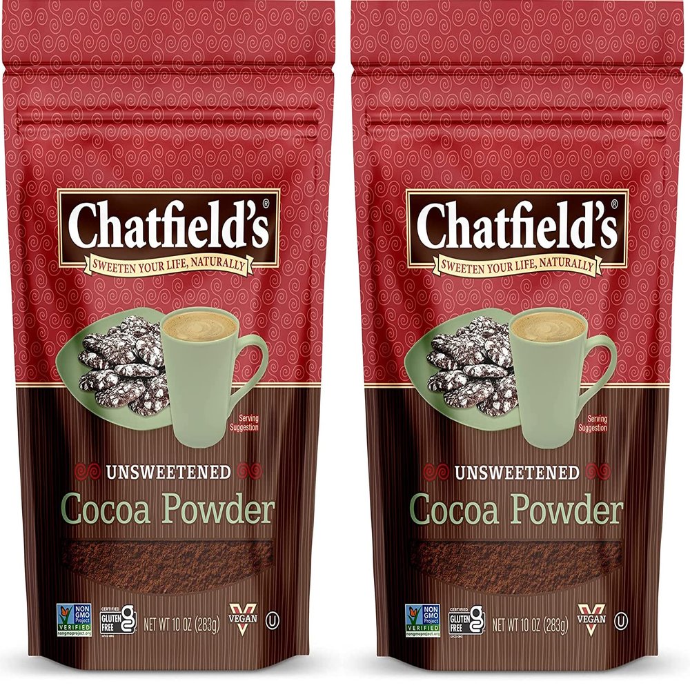 Chatfields All Natural Cocoa Powder Unsweetened 10-oz Pouch, Natural and Nutritious, Premium Quality, Sugar-Free, Gluten-Free, Vegan, Kosher, Non-GMO Verified - (2 Pack)