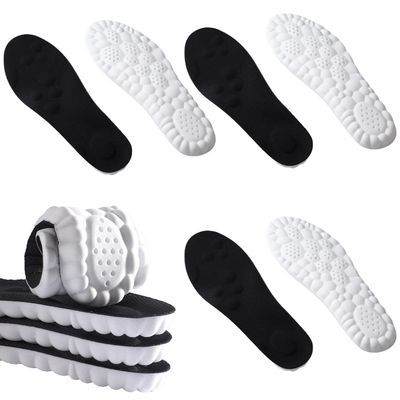 4D Cloud Technology Insole, Soft Foot Protection Cloud Feeling Insole, Super Soft U-Shape Memory Foam Sports Insoles, Breathable Shock Absorption Insoles for Foot & Joint Support (Black,US 11-12)