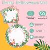 175Pcs Hawaiian Luau Party Decoration, Luau Plates and Napkins Party Supplies, Flamingo Disposable Paper Plates, Tropical Plates for Beach Theme Decoration, Serves 24 Guests view 3
