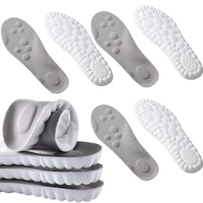 4D Cloud Technology Insole, Soft Foot Protection Cloud Feeling Insole, Super Soft U-Shape Memory Foam Sports Insoles, Breathable Shock Absorption Insoles for Foot & Joint Support (Grey,US 10-11)