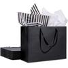 15.7" Extra Large Black Gift Bags for Presents with Tissue Paper & Ribbon Handles for Shopping, Small Business, Birthday Party, Baby Shower, Bridal Party, Wedding, Christmas and Holiday (12 Packs) view 1