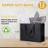 15.7" Extra Large Black Gift Bags for Presents with Tissue Paper & Ribbon Handles for Shopping, Small Business, Birthday Party, Baby Shower, Bridal Party, Wedding, Christmas and Holiday (12 Packs) view 2