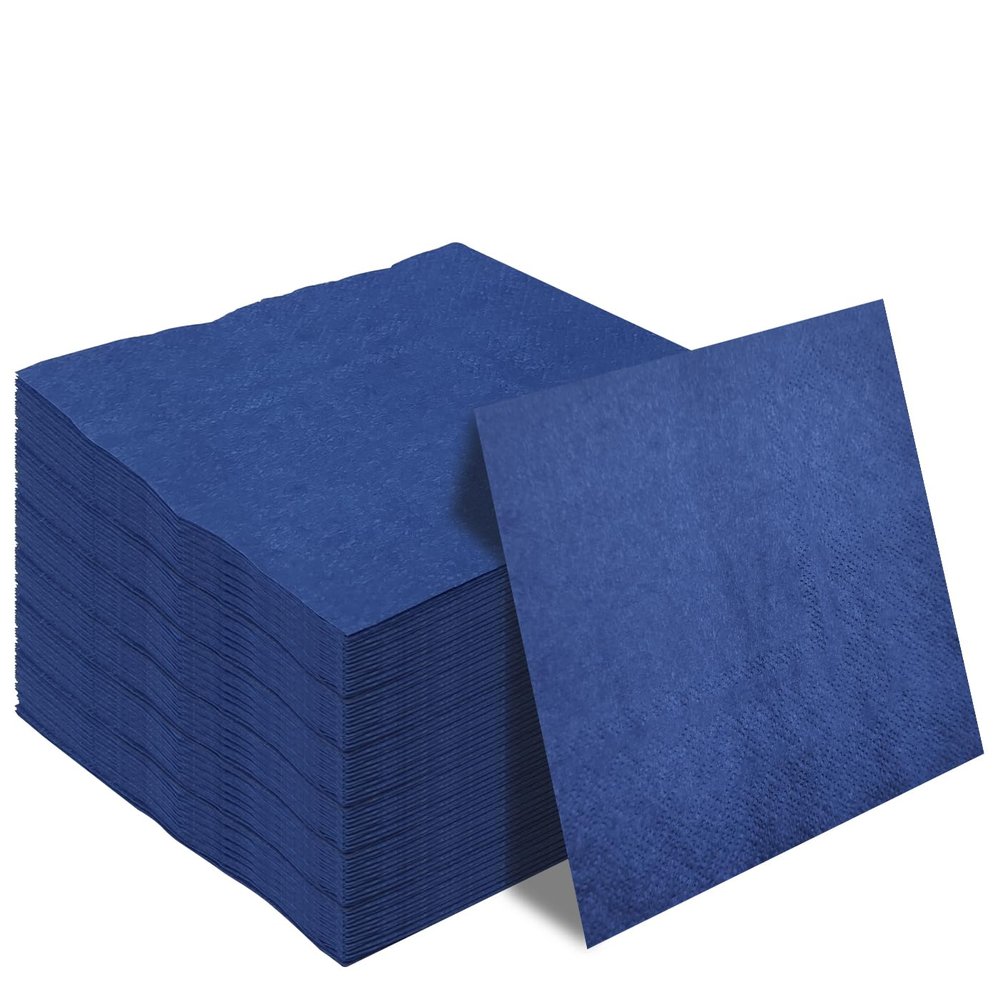 50 Pieces 3-ply Navy Blue Napkin Cocktail Napkins Beverage Napkins Dessert Napkins Disposable Paper Napkins for Wedding Birthday Party Paper Dinner Napkins navy napkins