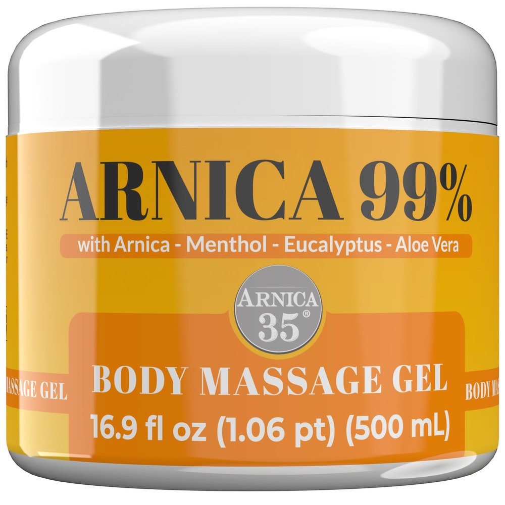 Arnica 35 Arnica Body Massage Gel  Water-Based Cosmetic Massage Gel with Arnica Montana, Fast-Absorbing Lightweight Texture, Non-Greasy Feel, Dermatologically Tested, 16.9 fl oz