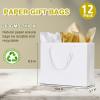 12 Pack Medium Size Gift Bags with Ribbon Handles & Tissue bags, White Gift Bags for Shopping, Small Business, Bridal Party, Wedding, Baby Shower, Bridal Party, Christmas and Holiday (10.6 x3.5 x8.3) view 2