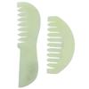 2pcs Comb Scraper Scalp Head Jade Tool Scraping Stone for Hair Green Combs Handheld Massage Relax Guasha Board Boards Men Relaxation Sha Gua Women Tools Relaxing view 1