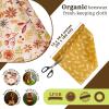 Moukeren 3 Rolls Reusable Beeswax Wrap Roll Bees Wrap "13 x 40" Beeswax Wraps for Food Beeswax Paper Wrappers Cotton Bread Sandwich Wrapper for Kitchen Storage Gifts, 3 Styles(Classic) view 2