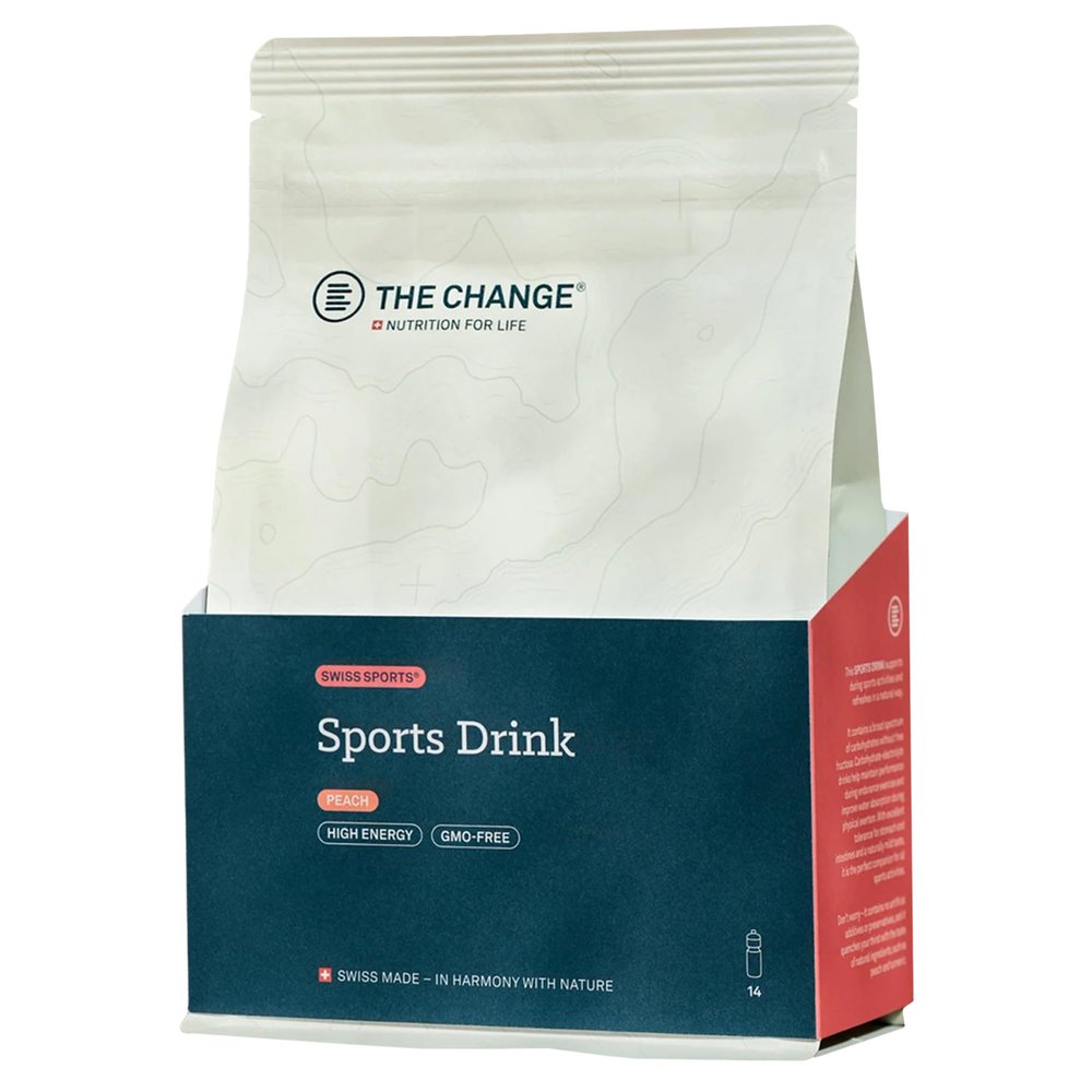 B THE CHANGE Sports Drink Powder - Peach Nutrition Endurance and Energy Boost - High Performance Hydration Electrolyte Drink Mix - 560g, Gluten-Free, Lactose-Free, Non-GMO
