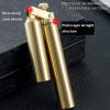Amposei Kerosene Copper Lighter, Vintage Trench Creative Windproof Brass Cool Wheel Kerosene Oil Lighter for Camping BBQ Kitchen, Gifts Men Father (Gold) view 3