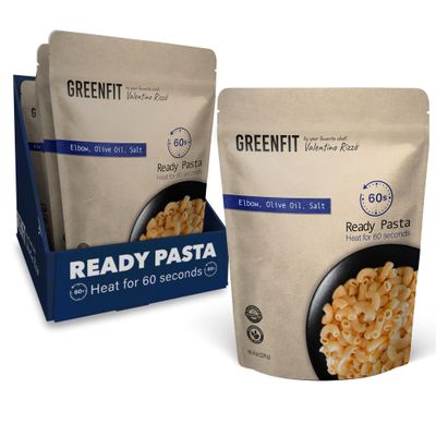 Greenfit Premium Ready to Eat Pasta | Simple, Clean ingredients | Microwavable | Elbow Shape | Glyphosate Free | (8 Ounce - Pack of 6)