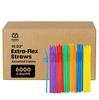 Comfy Package [Case of 6,000] 10.02"High Long Flexible Straws, Disposable Plastic Drinking Straws - Assorted Colors view 1