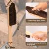 2 Pieces Woooden Dust Brush Hand Broom Bench Brush with Long Wood Handle Whisk Broom Soft Bristle Brush for Counter Bed Sofa Car Fireplace Clothes Household Cleaning(Brown, Khaki) view 3