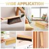 2 Pieces Woooden Dust Brush Hand Broom Bench Brush with Long Wood Handle Whisk Broom Soft Bristle Brush for Counter Bed Sofa Car Fireplace Clothes Household Cleaning(Brown, Khaki) view 4