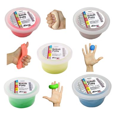 AmeriCan Goods 5Pcs Assorted Therapy Putty for Hand Exercise Rehab Increase Motor Skills and Finger Strength Stretchy Non-Sticky Slime 2oz/Each
