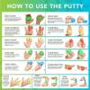 AmeriCan Goods 5Pcs Assorted Therapy Putty for Hand Exercise Rehab Increase Motor Skills and Finger Strength Stretchy Non-Sticky Slime 2oz/Each view 2
