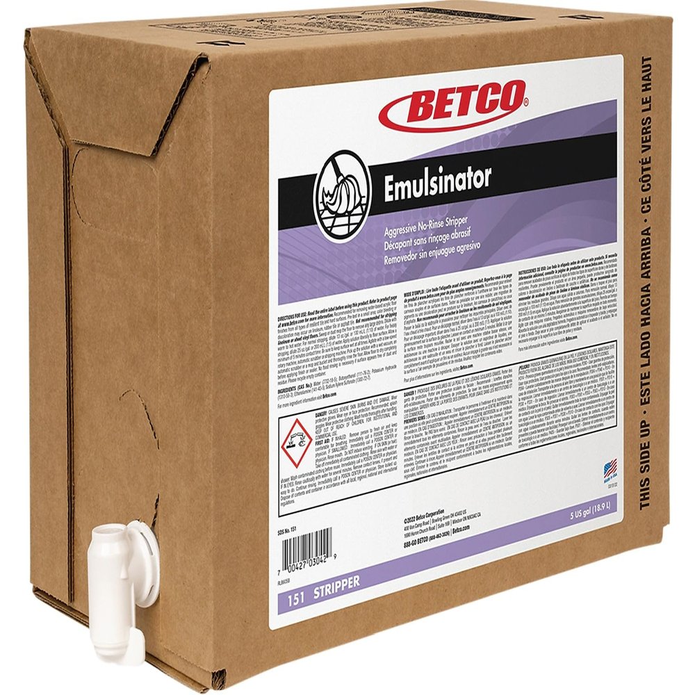 Betco Emulsinator Floor Stripper, Sassafras Scent, 5 Gal. (151B500)