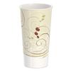Dart RNP21PSYM Double Sided Poly Paper Cold Cups, 21 Oz, Symphony Design, Tan/maroon/white, 50/pack, 20 Packs/carton view 1