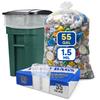 PLASTIC PRINCE 55-60 Gallon Trash Bags 1.5 Mil Fits Rubbermaid Brute Round and Square 32-55 Gallon Rollout Containers 43x47 Trash Can Liners Clear Garbage Bags 55 Gallon, Pack of 100 view 1
