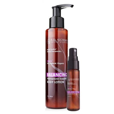 RD Alchemy - 99% Natural & Organic Balancing Body Lotion and Hot Flash Mist for Menopause & Normal-Dry Skin. Isoflavones & Phytoestrogenic Extracts Support Mood, & Sleep to promote well-being.