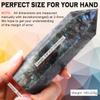 CASMON Large Healing Crystal Wands 3.9"-4.3"(10-11cm), Natural Labradorite Obelisk Crystal Tower Stone, 6 Faceted Single Healing Crystal Point for Reiki Chakra Meditation Therapy (1PC) view 2