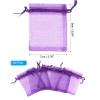 PATIKIL Organza Bags, 50 Pcs 3.54x2.8 Inch Drawstring Mini Pouches Favor Gift Candy Jewelry Bags for Christmas Thanksgiving Festival Party Wedding, Dark Purple view 2