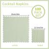 100 Pack Cocktail Napkin 2-Ply Scalloped Edged Dessert Napkins Folded 5 x 5 Inches Disposable Napkins for Dinner Wedding Birthday Party Bridal Anniversary Reception Event (Sage Green) view 2