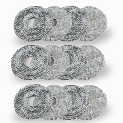 12 Pack Mop Pads for Dreame L40 Ultra/X40 Ultra/X50 Ultra/L50 Ultra/L10S Ultra/ L10s Pro Ultra Heat/L10S Ultra Gen2/L40S Ultra/X30 Ultra/L10 Ultra Robot Vacuum Parts Materials:Microfiber and Chenille