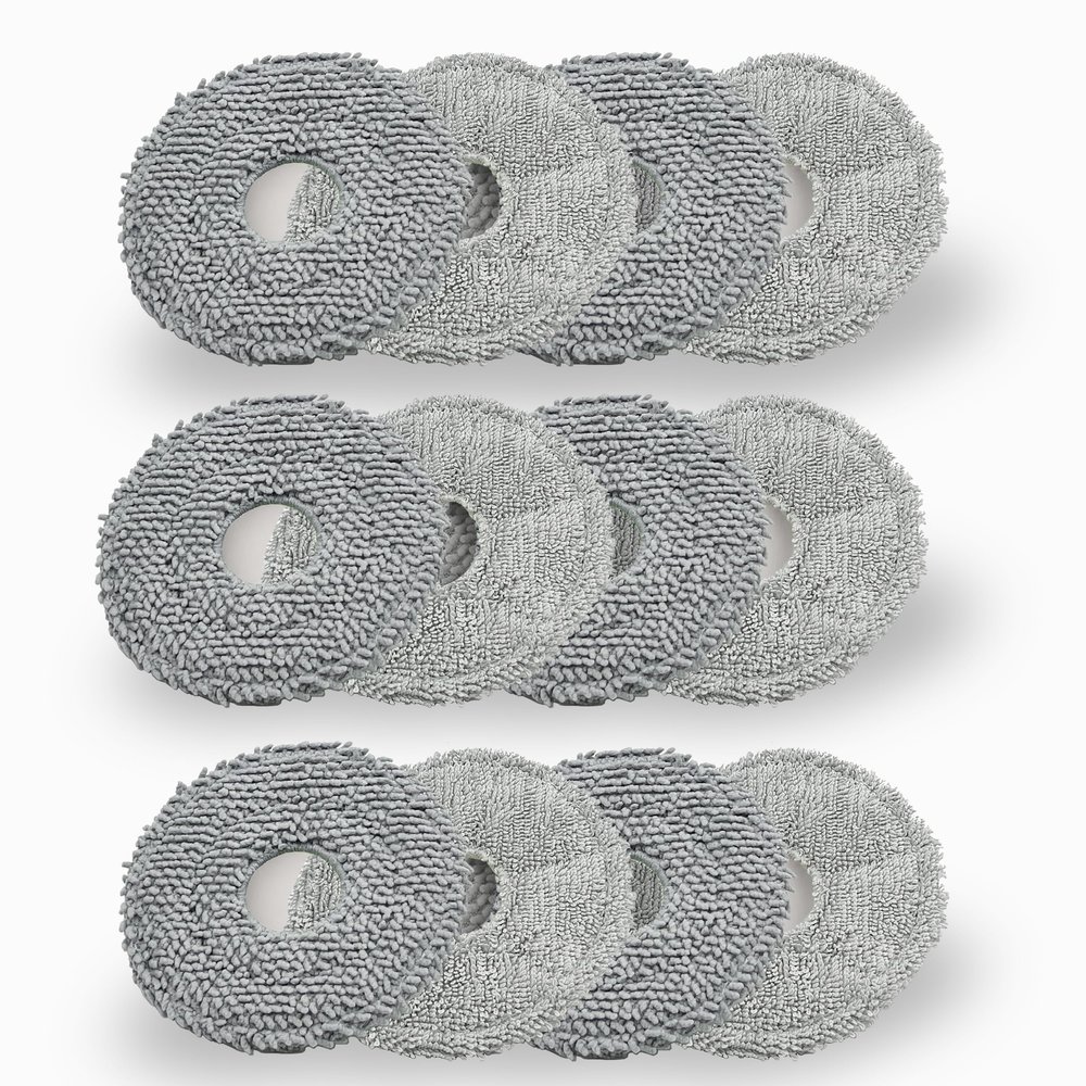 12 Pack Mop Pads for Dreame L40 Ultra/X40 Ultra/X50 Ultra/L50 Ultra/L10S Ultra/ L10s Pro Ultra Heat/L10S Ultra Gen2/L40S Ultra/X30 Ultra/L10 Ultra Robot Vacuum Parts Materials:Microfiber and Chenille