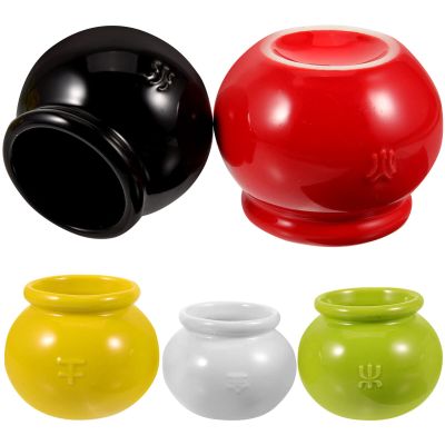 BESPORTBLE 5pcs Ceramic Cupping Therapy Cups Thickened Cups for Fire Therapy Energy Colors Reusable and Easy to Clean