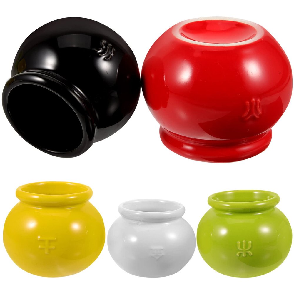 BESPORTBLE 5pcs Ceramic Cupping Therapy Cups Thickened Cups for Fire Therapy Energy Colors Reusable and Easy to Clean