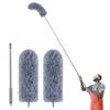 IVYROLL Duster with Extension Pole for Cleaning (2 Microfiber Heads Kit), 100" Long Feather Duster for High Ceilings with Washable Head, Cleaning Supplies for Housekeeping, Ceiling Fan, Furniture view 1