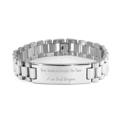 Amangny Never Underestimate The Power of an. Ladder Bracelet, Oral surgeon Present from Team Leader, Nice Engraved Bracelet for Coworkers, Dental health, Toothbrush, Toothpaste, Floss, Mouthwash