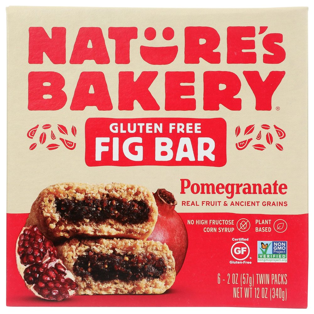 Nature's Bakery Pomegranate Fig Bars, 6 Count, Vegan, Non GMO, 12 Ounces (Pack Of 6)