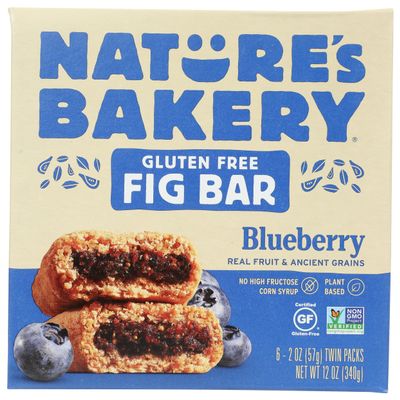 Nature's Bakery Blueberry Fig Bars, 6 Count, Vegan, Non GMO, 12 Ounces (Pack Of 6)