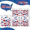 AnyDesign 80Pcs Patriotic Paper Napkins Red Blue Floral Disposable Napkins 4th of July Flower Butterfly Dessert Dinner Hand Napkin for Independence Day Memorial Day Supplies, 6.5 x 6.5 Inch view 2