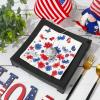 AnyDesign 80Pcs Patriotic Paper Napkins Red Blue Floral Disposable Napkins 4th of July Flower Butterfly Dessert Dinner Hand Napkin for Independence Day Memorial Day Supplies, 6.5 x 6.5 Inch view 3