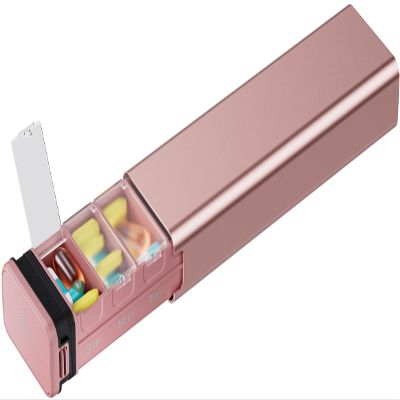 7 Day Weekly Metal Pill Organizer for Travel, Kursoaya Premium Aluminum Daily Pill Box, Cute Portable Pill Case, Large Capacity Pill Holder for Supplements, Pills, Vitamins, Medicine