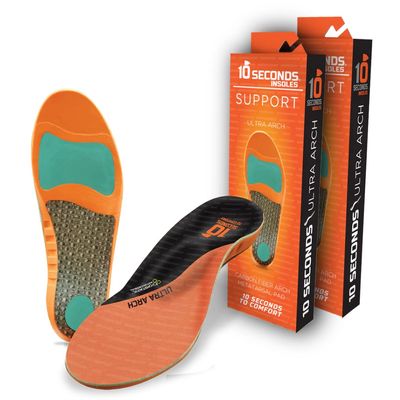 3810 Ultra Arch Support Foam Cushion Insoles for Men & Women w/Metatarsal Pad, Plantar Fasciitis Relief, Morton's Neuroma Metatarsalgia Orthotics, Heavy Impact Shoe Insert (M 10, W 12) 2-Pack