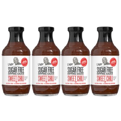 G Hughes Sugar Free, Sweet Chili Sauce - Gluten Free Dipping Sauces, Sugar Free Sauce, Hot Sauce, Low Carb Red Chili Sauce, Spicy Chili Sauce - 18 oz (4 Pack)