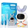 Sensory 360 Round U-Shaped Astronaut Design Mouthguard Electric Toothbrush for Kids Ages 2-7 - Automatic Memory Function - 5 Modes Toothbrush with Multiple Heads  Kids Travel Essentials (White) view 1